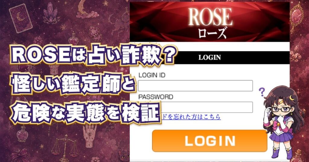 ROSE(ローズ)の占いは危険なのか、当たらない怪しい鑑定師や評判を調査した記事のアイキャッチ画像