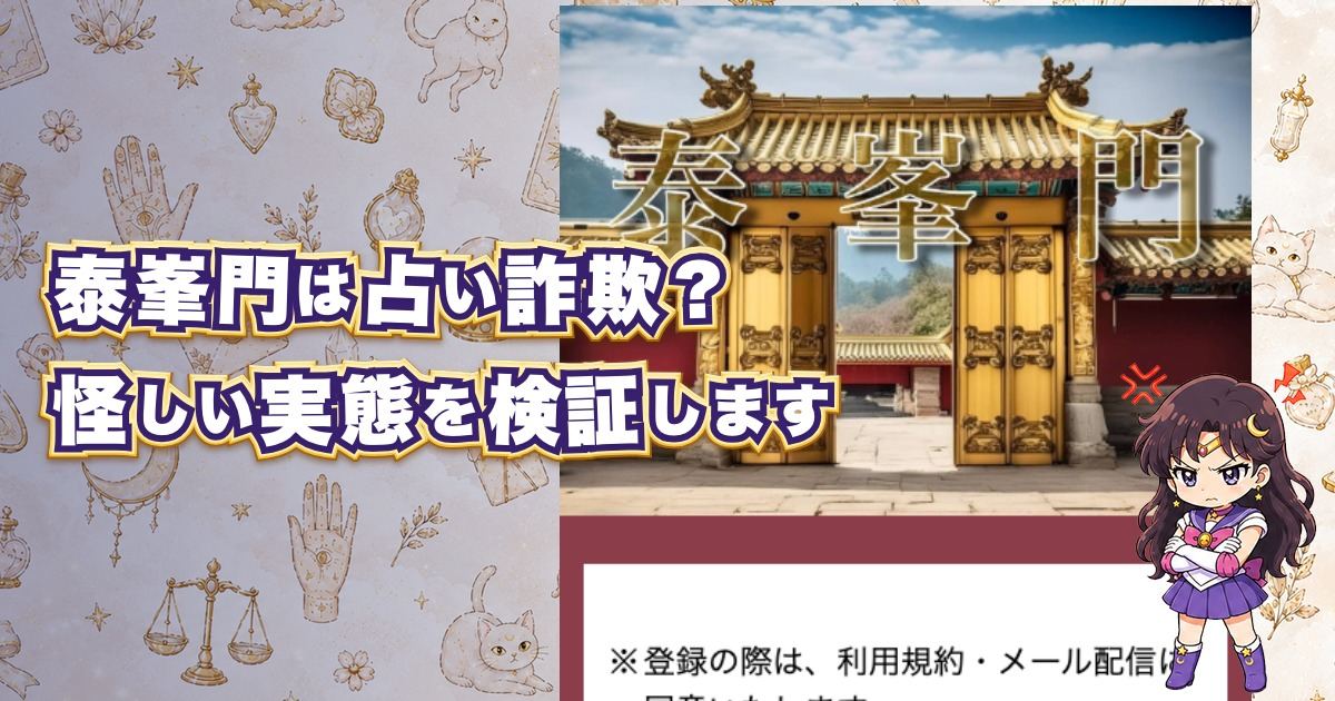 泰峯門(たいほうもん)の占いは危険か口コミ評判や詐欺の可能性を検証する記事のアイキャッチ画像