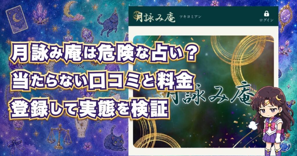 月詠み庵(ツキヨミアン)の危険性や当たらない口コミ、料金と鑑定士の実態を登録検証した記事のアイキャッチ画像