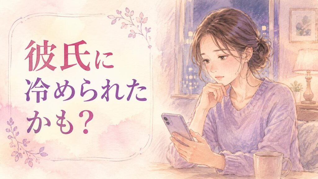 スマートフォンを見ながら彼氏の態度の変化に悩む大人の女性