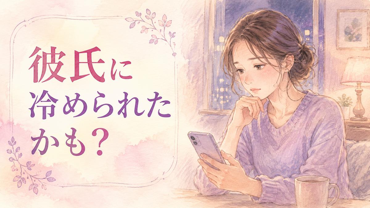 スマートフォンを見ながら彼氏の態度の変化に悩む大人の女性