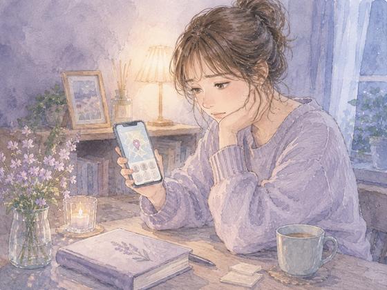 彼氏の居場所が気になりスマホの地図やSNSを何度も確認しそうになる女性