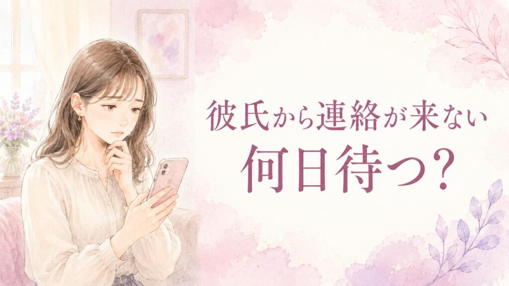 彼氏から連絡が来ずスマホを見ながら何日待つべきか悩む女性