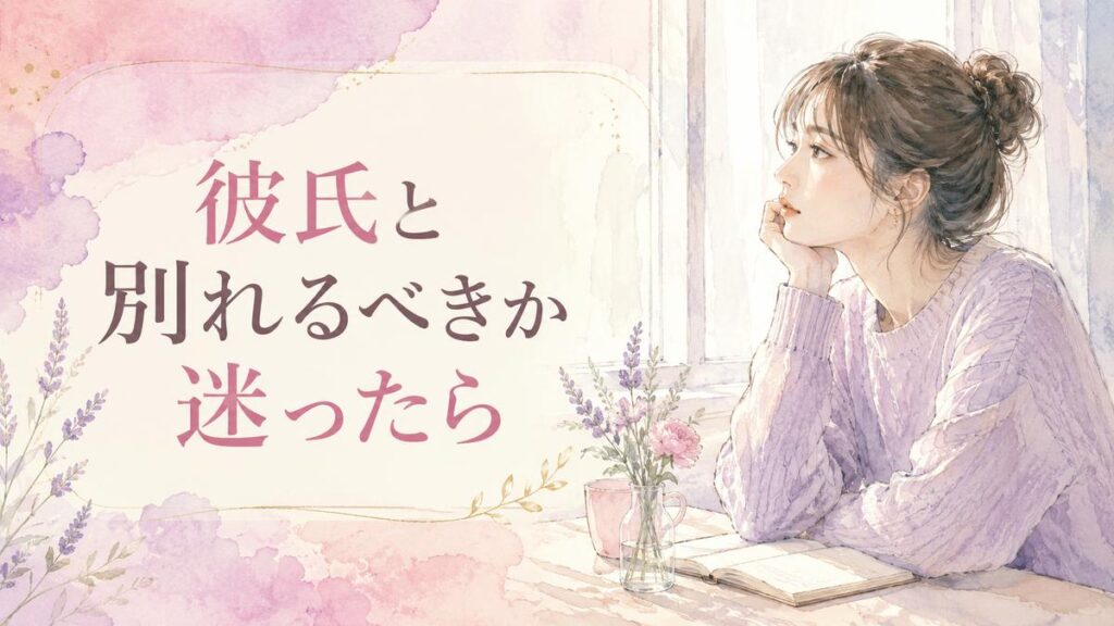 彼氏との別れを迷いながら一人で考えている大人の女性