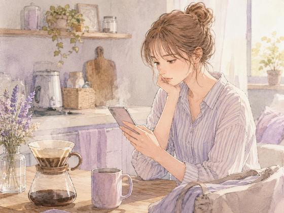 復縁後の普通の日常を想像しながら朝の支度をする女性