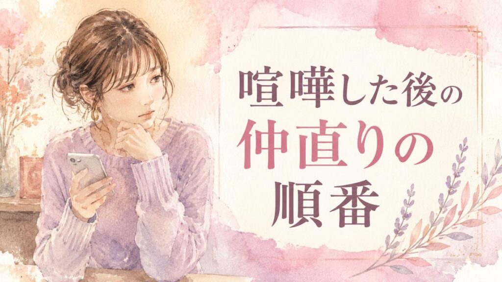 喧嘩後にスマホを見ながら彼氏への連絡を迷う女性