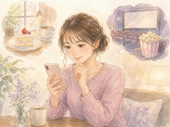 好きな人との会話を思い出しながら自然なデートの誘い方を考える女性