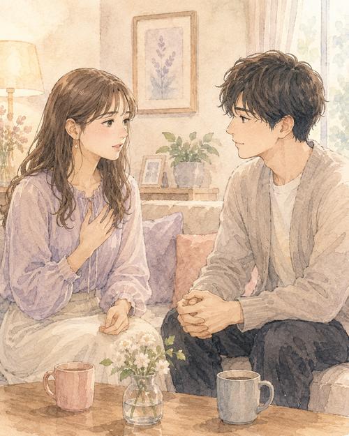 恋人に自分の希望を穏やかに伝える女性と話を聞く相手