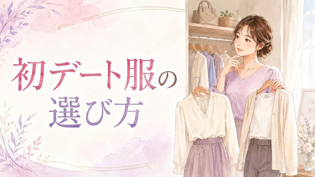 初デートの服をクローゼットの前で選ぶ大人の女性