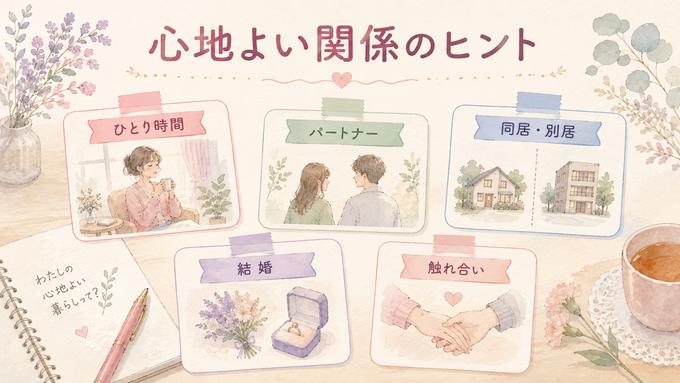 自分にとって心地よい関係を考える五つの視点を示した図