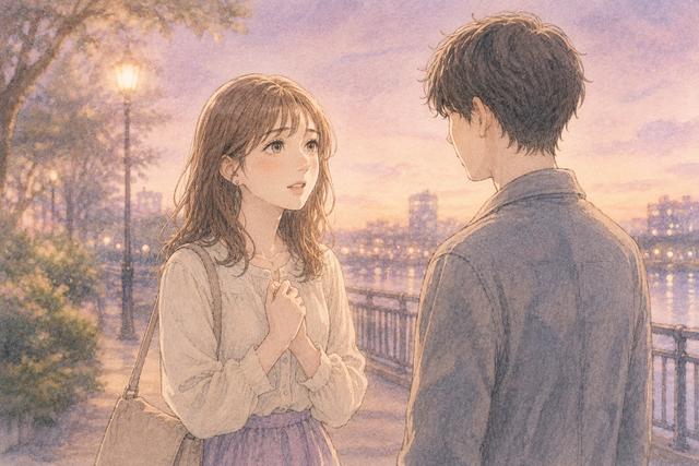 女性から好きな相手へ素直に気持ちを伝える場面