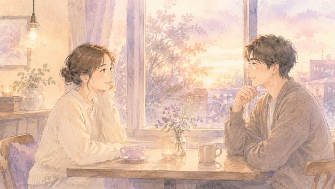 好きな人と無理に会話を埋めず穏やかに過ごす二人