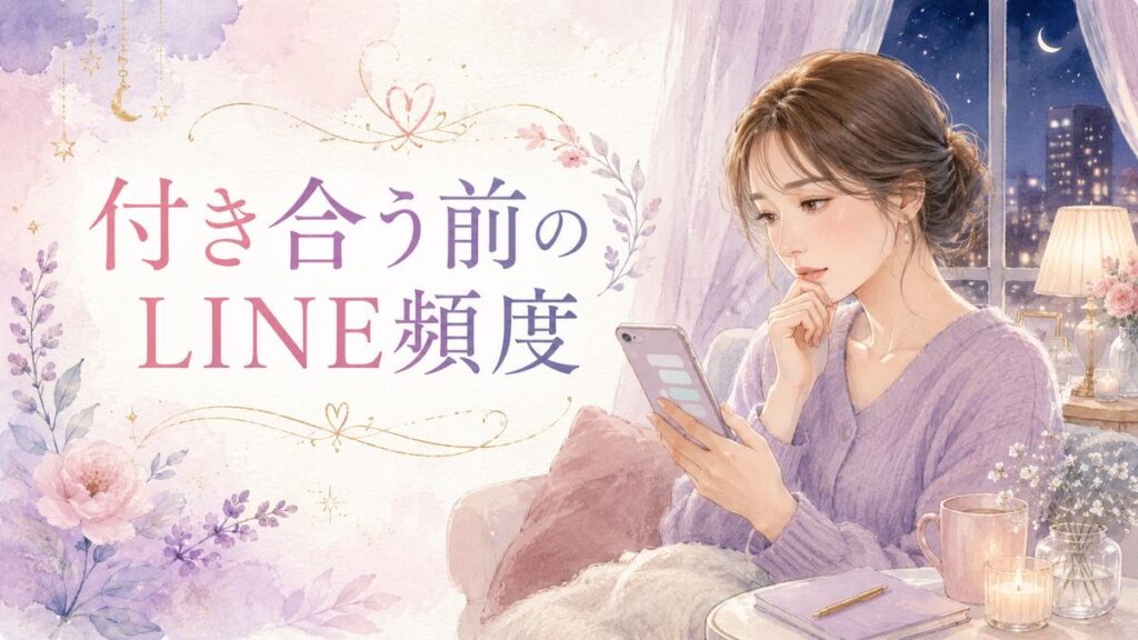 付き合う前のLINE頻度に悩みながらスマホを見る女性