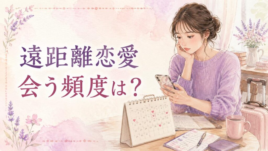 カレンダーとスマートフォンを見ながら遠距離恋愛で会う頻度を考える女性