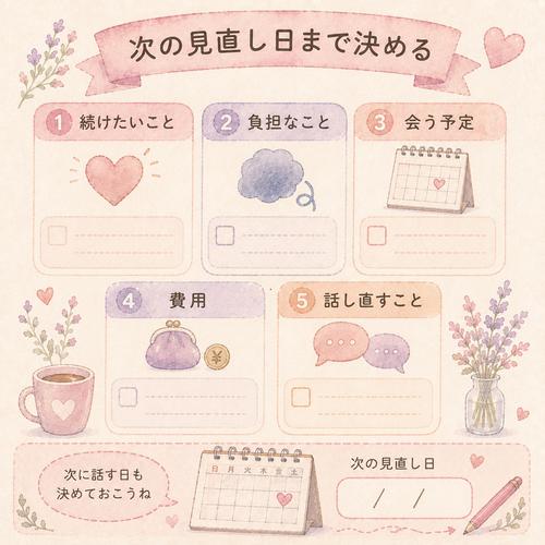 遠距離恋愛で月に一度確認する項目をまとめたチェックシート