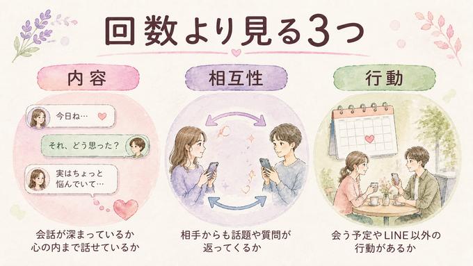 毎日LINEの脈あり判断で見る内容、相互性、行動の三つのポイント