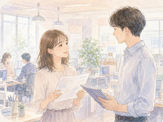 同じ職場で仕事上の会話だけを穏やかに交わす元恋人同士