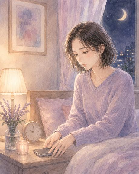 元彼のSNSを見るのをやめてスマートフォンを置く女性