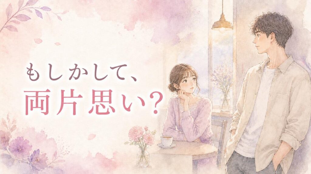 互いに好意を感じながらも気持ちを確かめられずにいる男女のイラスト
