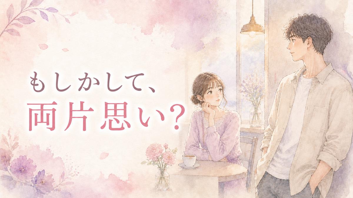 互いに好意を感じながらも気持ちを確かめられずにいる男女のイラスト
