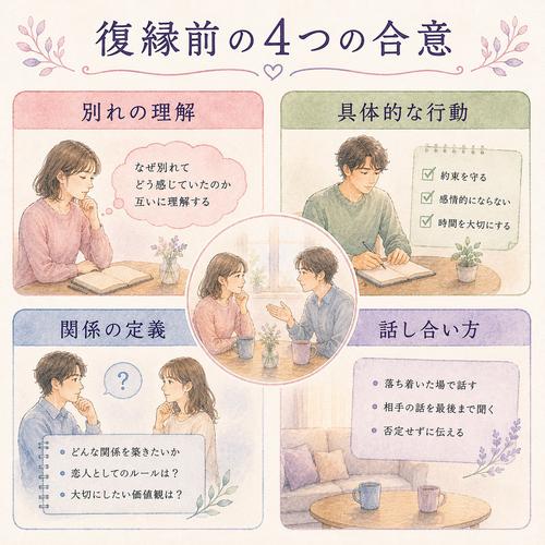 復縁前に確認したい別れの理解、行動変化、関係の定義、話し合いの四つの合意
