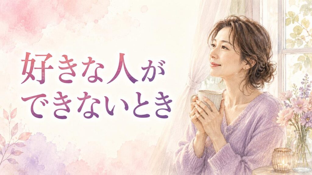 好きな人ができないことに悩みながら、自分のペースで恋愛と向き合おうとする大人の女性