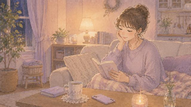 スマートフォンを置いて自分の時間へ戻る女性