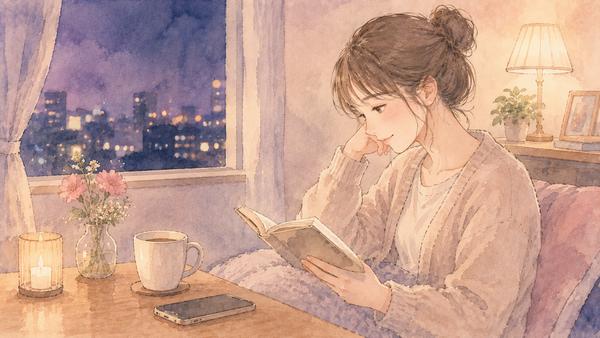 返信を待ちながらもスマホを置いて自分の時間へ戻る女性