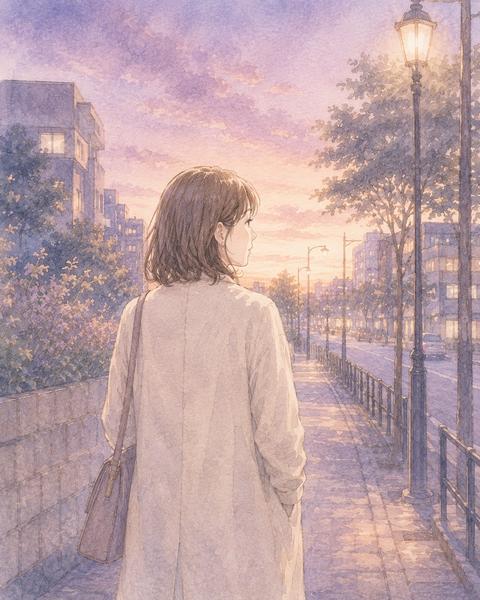 元彼の答えを受け止めて一人で帰る女性