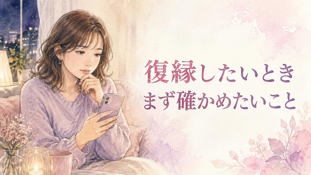 元彼への連絡を迷いながらスマートフォンを見つめる大人の女性
