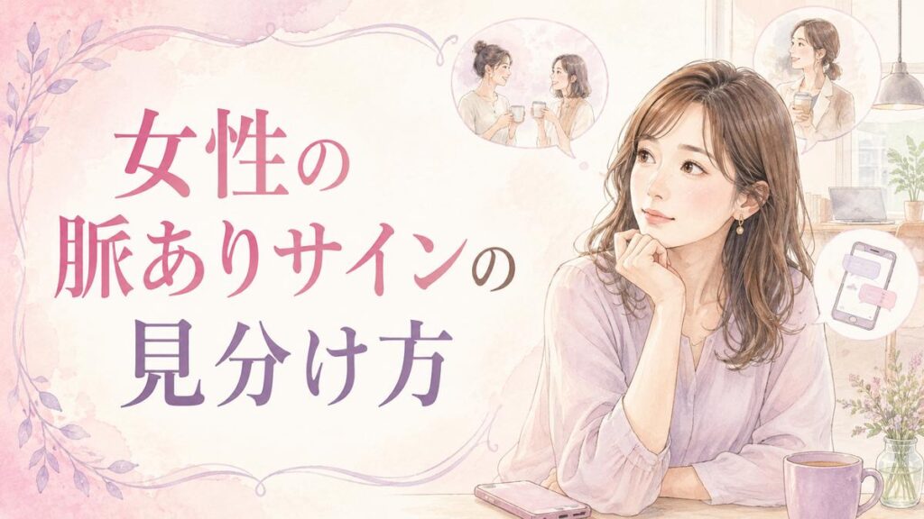 気になる女性との会話やLINEを思い返しながら脈ありサインを考える恋愛コラムのイラスト