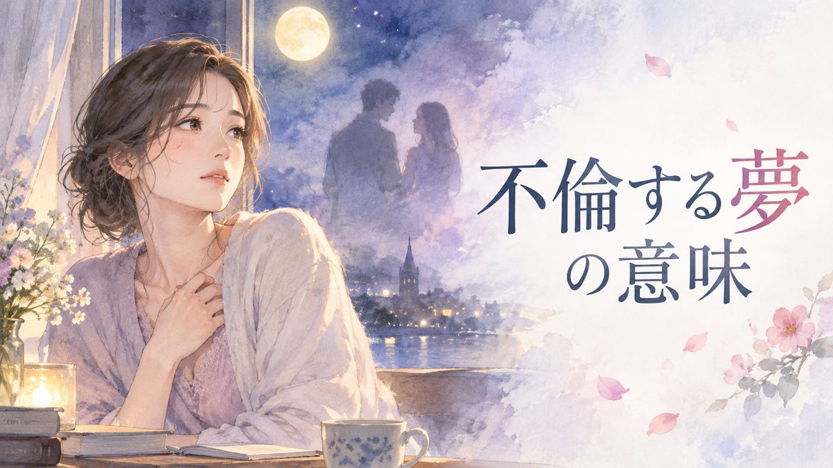 月明かりの窓辺で戸惑う大人の女性と、遠くにぼんやり重なる二人の人影