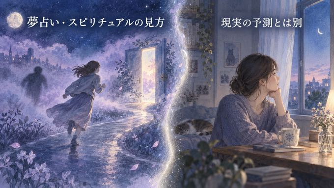 夢の象徴的な場面と現実の出来事を分けて考える図