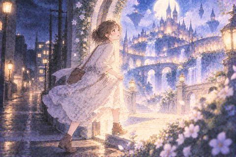 アニメの世界へ足を踏み入れる女性