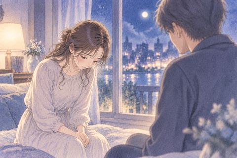 好きな人に切なそうに謝る女性