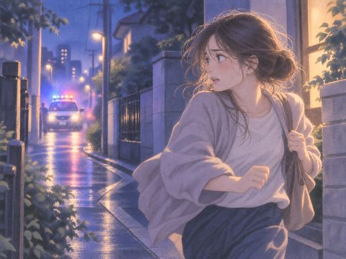 夜道で警察の気配から逃げる人物の夢
