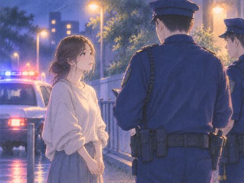 警察官の前で静かに立つ人物の夢