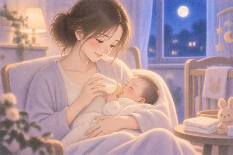 赤ちゃんにミルクを飲ませる女性の夢