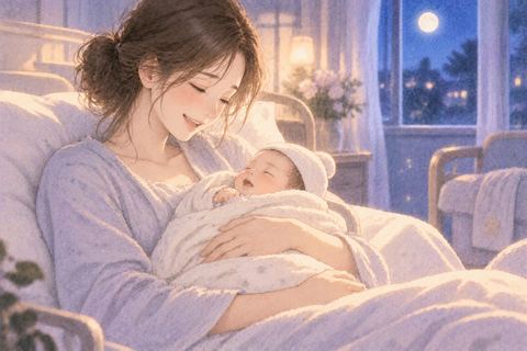 出産後に赤ちゃんを抱いて安堵する女性の夢