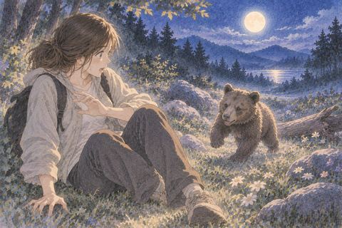 小さな子熊が近づき驚いて後ずさる人物の夢