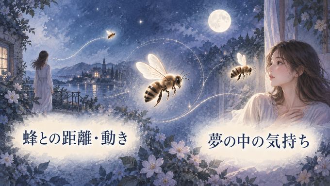 蜂との距離や動きと自分の気持ちを振り返る図