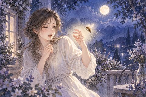 夢の中で蜂に手を刺され、痛みに驚いて手を引く人物
