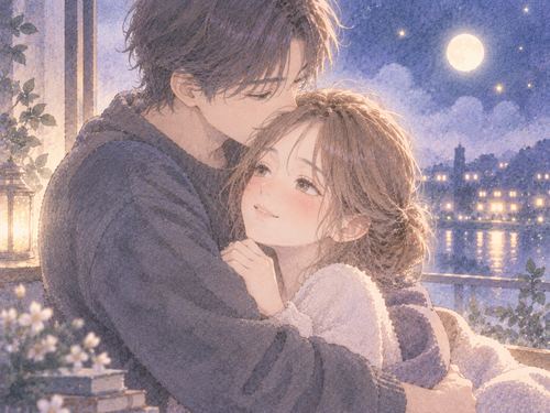 懐かしい元恋人に静かに抱きしめられる女性