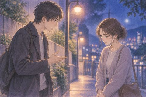 夜道で好きな人に注意され戸惑う人物の夢