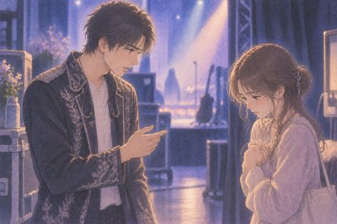 幻想的なステージ近くで推しに注意される人物の夢