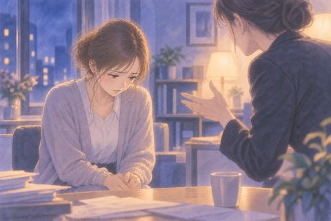 注意されても何も言えず俯く人物の夢