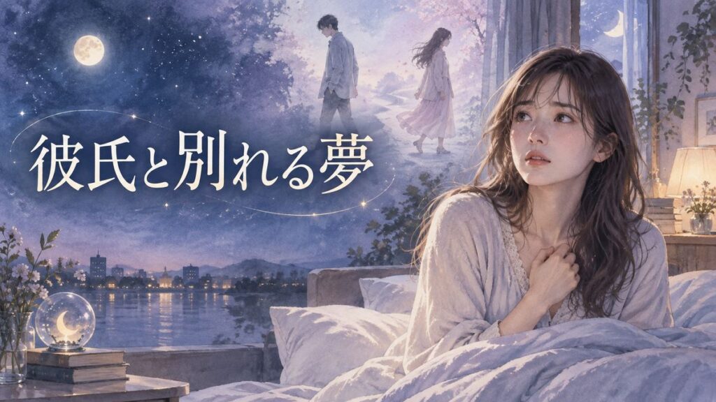 月明かりの部屋で目覚めた女性と、夢の中で離れていく恋人の姿