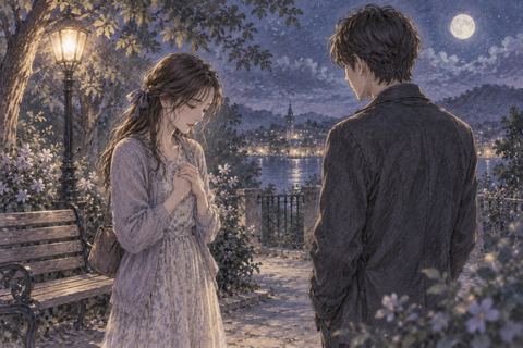 夜のベンチで彼氏に別れを告げる女性の夢