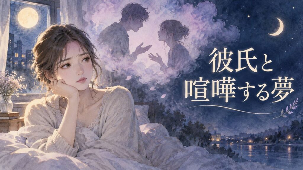 月明かりの部屋で彼氏との喧嘩の夢を思い返す大人の女性