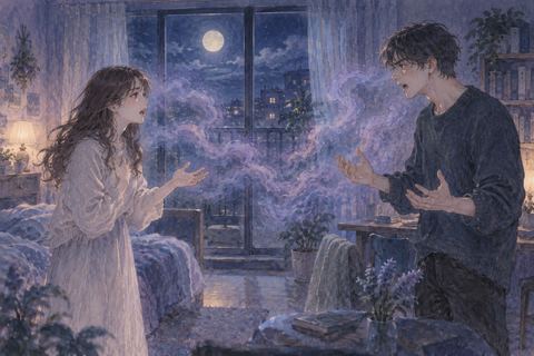 感情的に大喧嘩する男女を幻想的に描いた夢